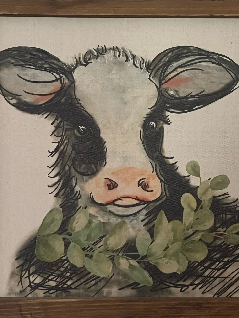 Farm Animal Canvas Wall Art Set. 1 Pig, 1 Cow